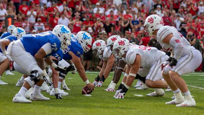 Line of scrimmage 2021 Buffalo at Nebraska football (2)